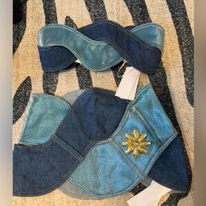 AREA Blue and Gold Women Jeans